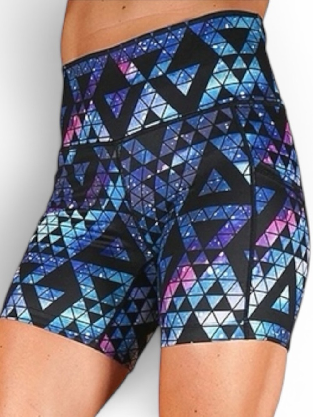 Constantly Varied Gear Black, Blue & Purple Geometric Athletic Shorts size small